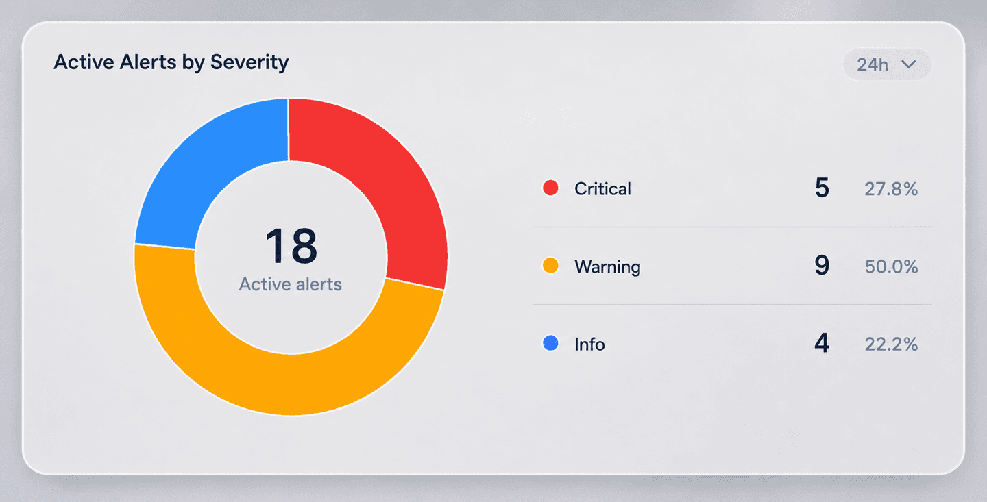 Severity mix view in the Teletra dashboard