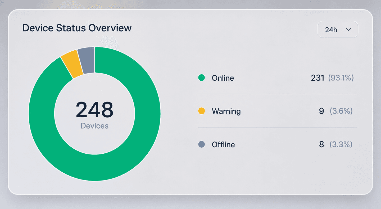 Device health view in the Teletra dashboard